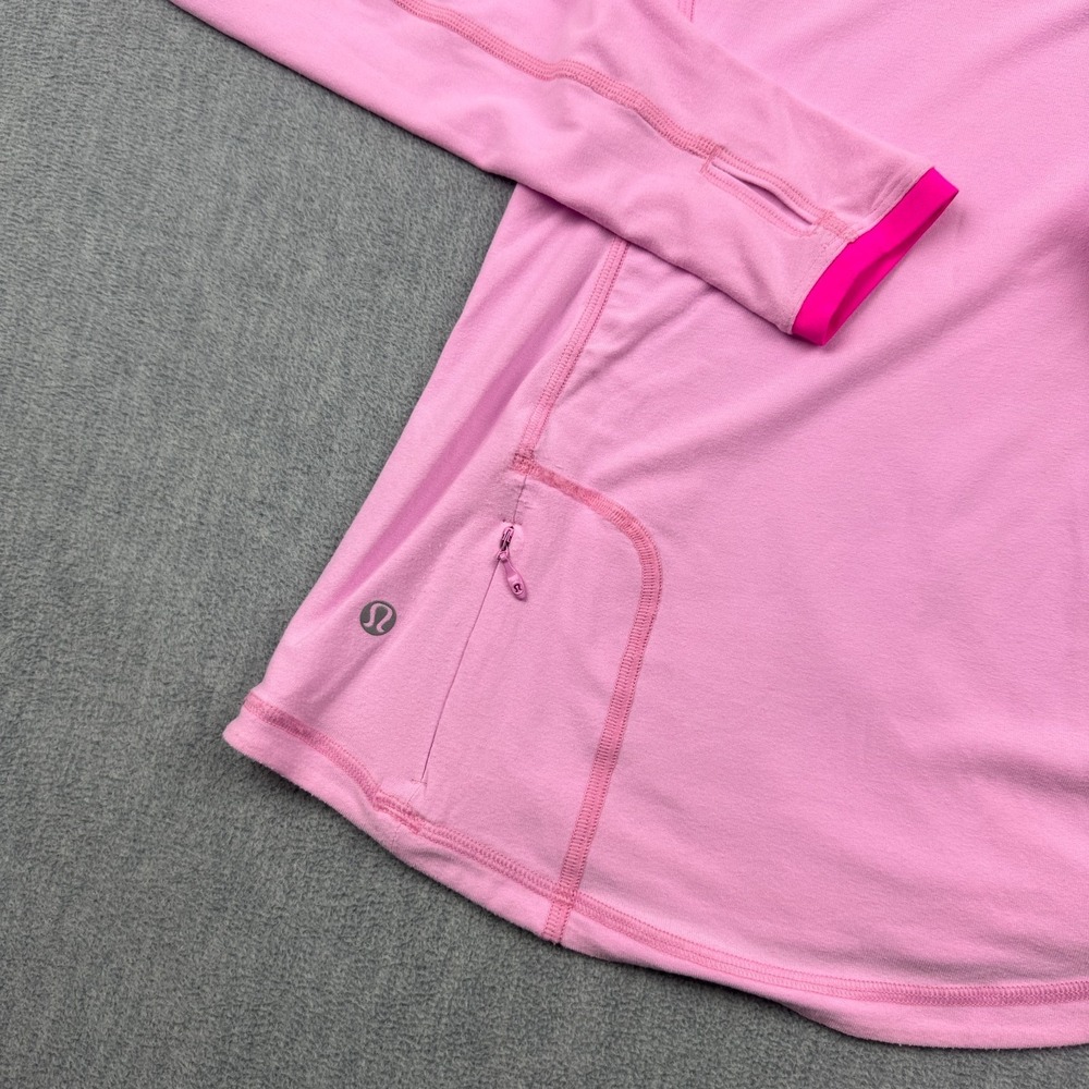 Lululemon Shirt Womens 2 Heathered Pink Pace Pusher Long Sleeve Athletic Yoga - Picture 11 of 13